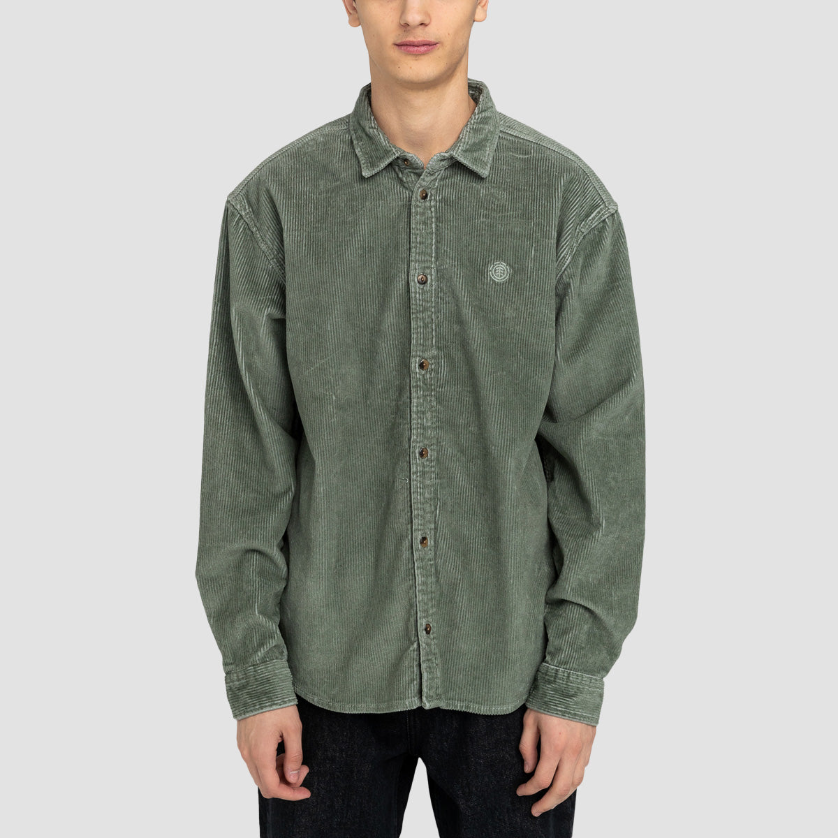 Element Tree Icon Corduroy Longsleeve Shirt Agave Green