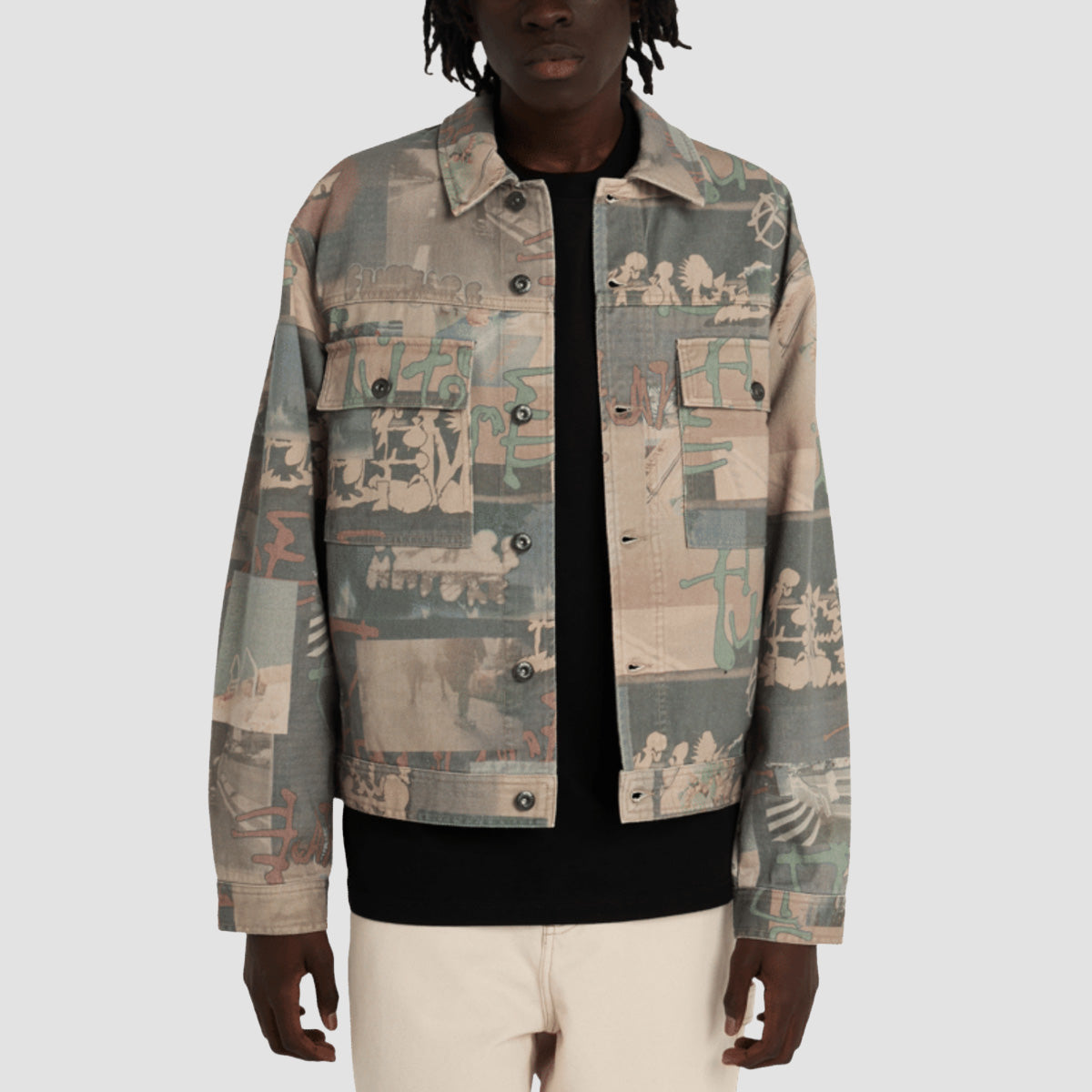 Element Trucker Denim Jacket Scenes Washed