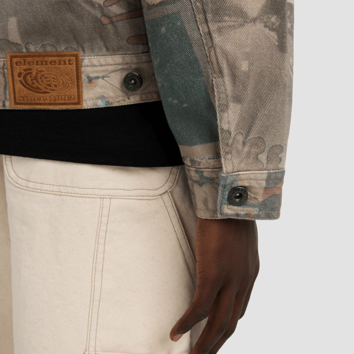 Element Trucker Denim Jacket Scenes Washed