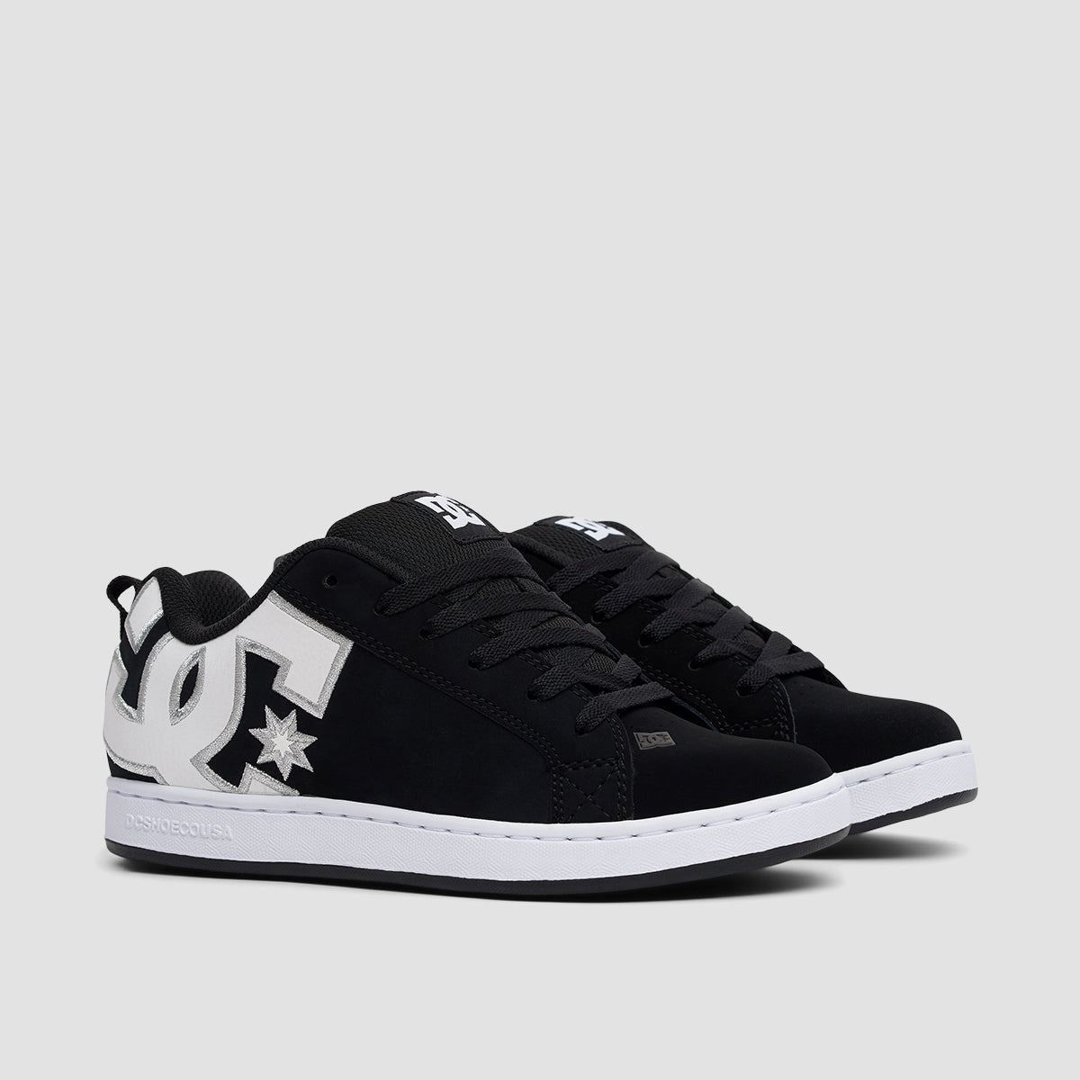 DC Court Graffik Shoes - Black/White Stencil - Womens