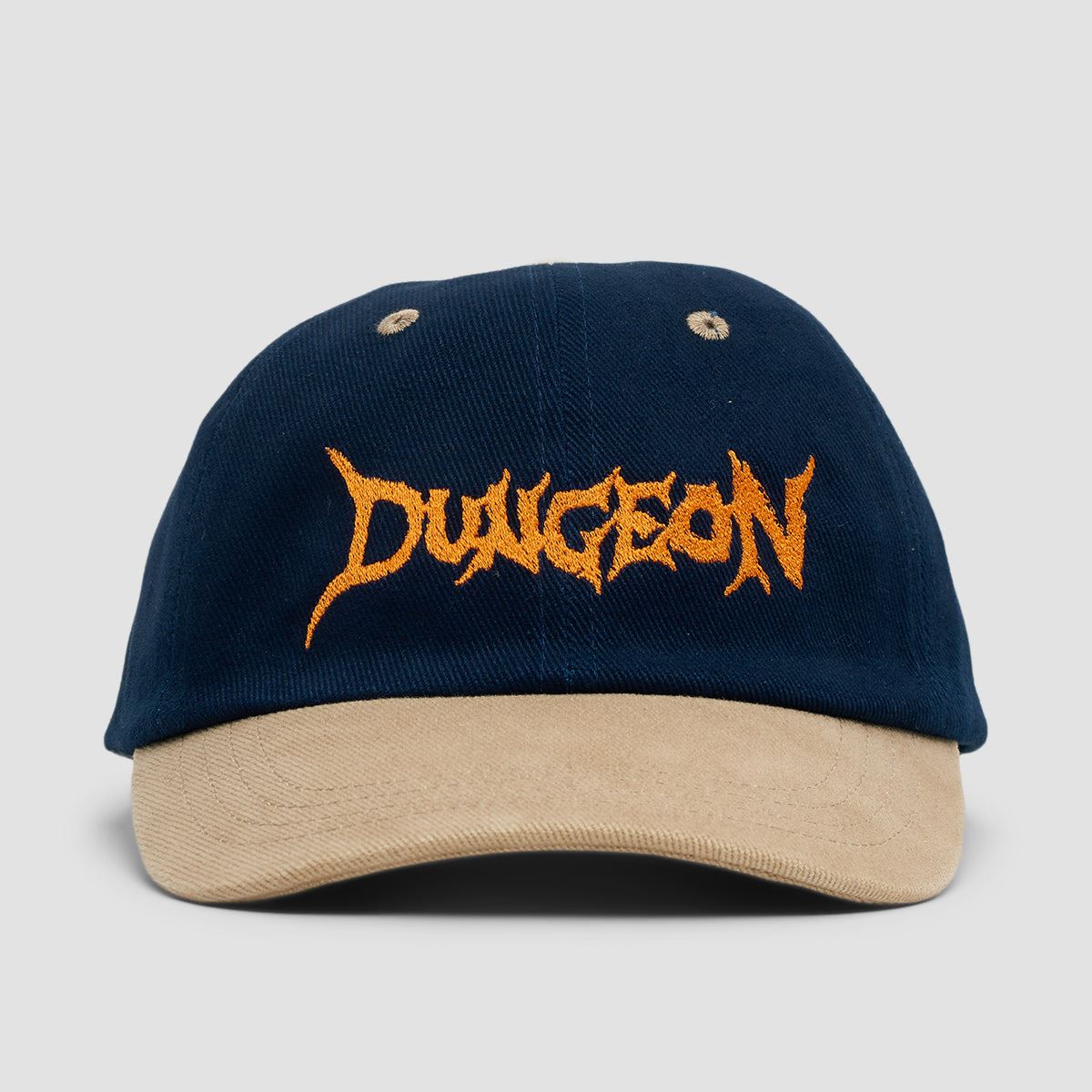 Dungeon Logo Brushed Cotton Cap Navy Taupe/Neon Orange