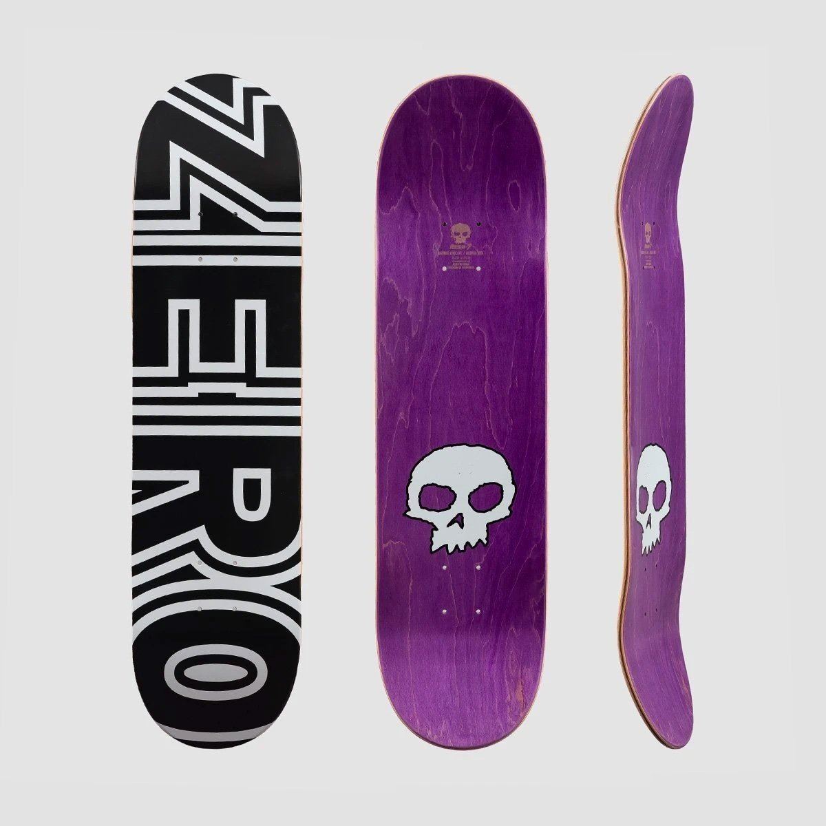 Zero Bold Skateboard Deck Black/White - 8.5"