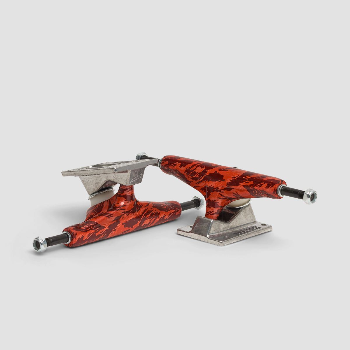 Tensor Aluminum Camo 5.25 Trucks 1 Pair Red/Raw - 8"