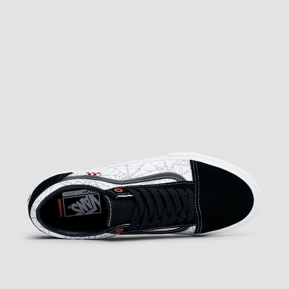 Vans Skate Old Skool Shoes - Black Widow Spider Black/White/Red