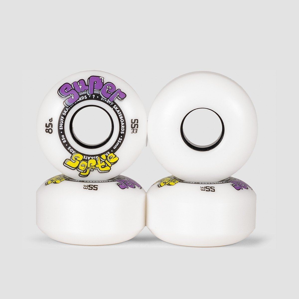 Enuff Super Softie Skateboard Wheels White 55mm