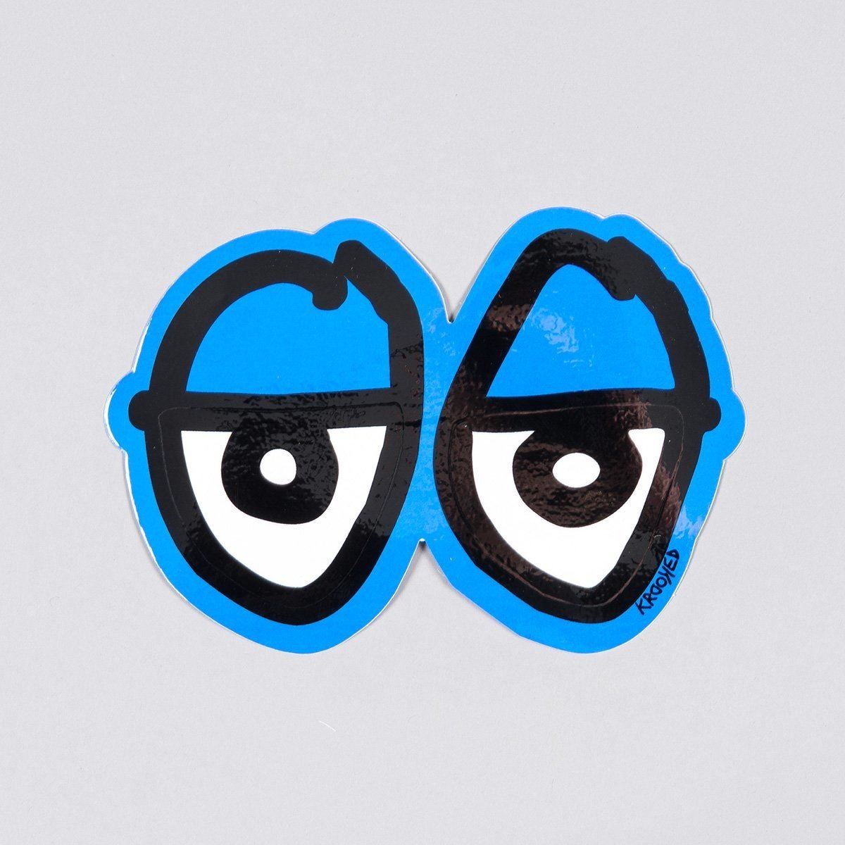 Krooked Eyes Diecut Sticker Blue 140x100mm