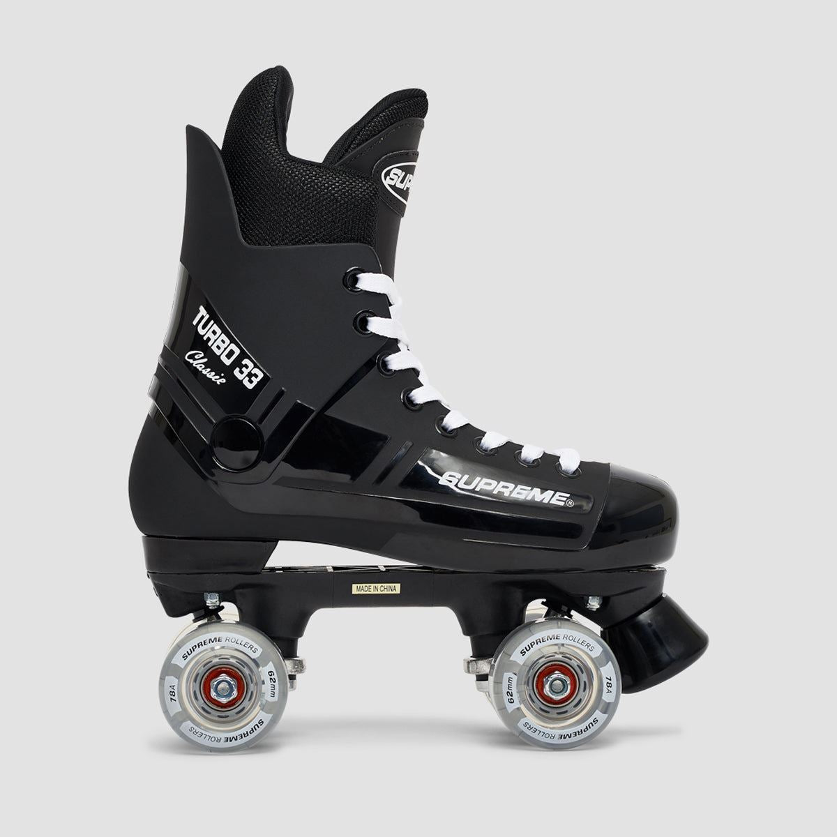 Supreme Turbo 33 Nylon Quad Skates Black/Clear