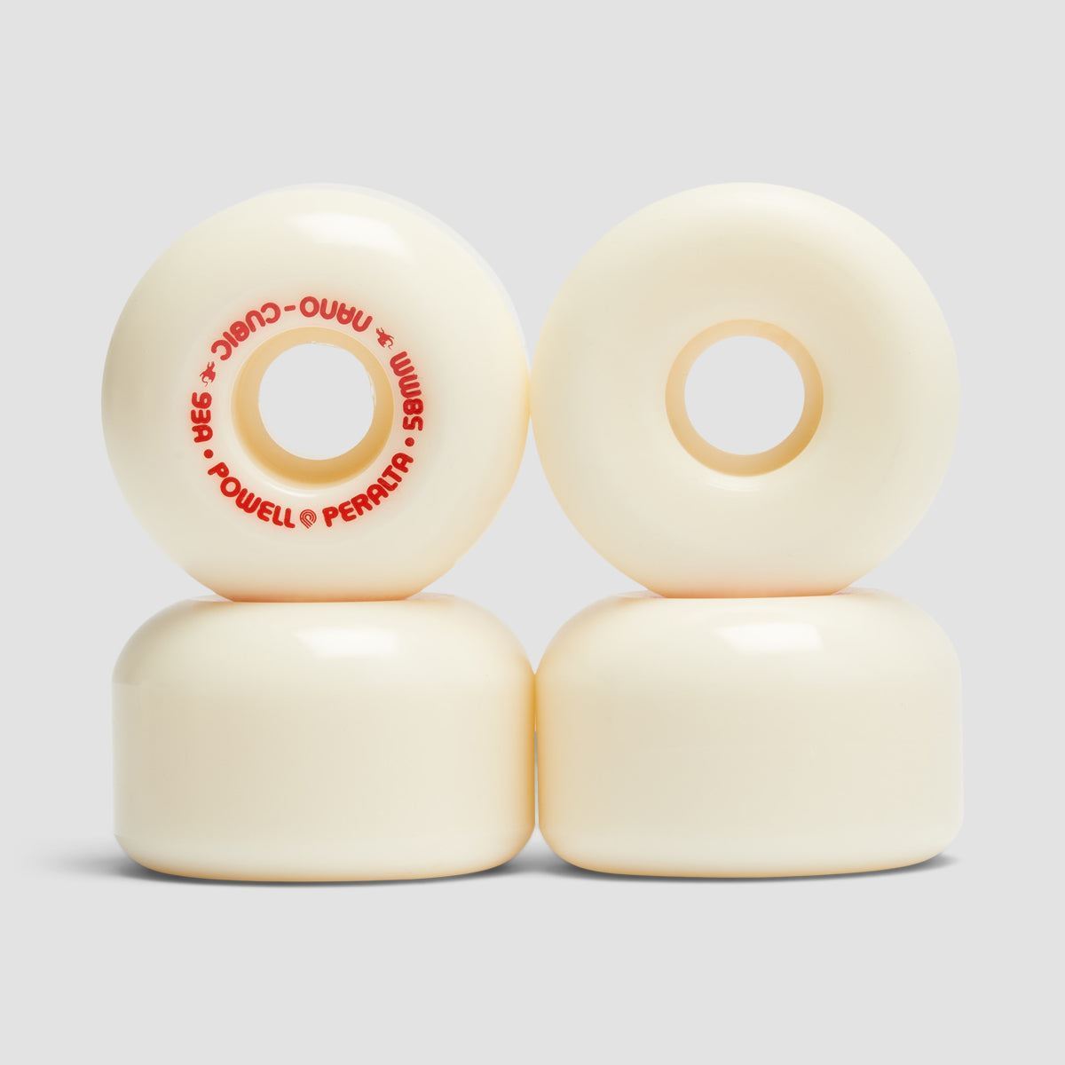 Powell Peralta Dragon Formula Nano Cubic 93A A1 Skateboard Wheels Off White/Red 58x37.5mm