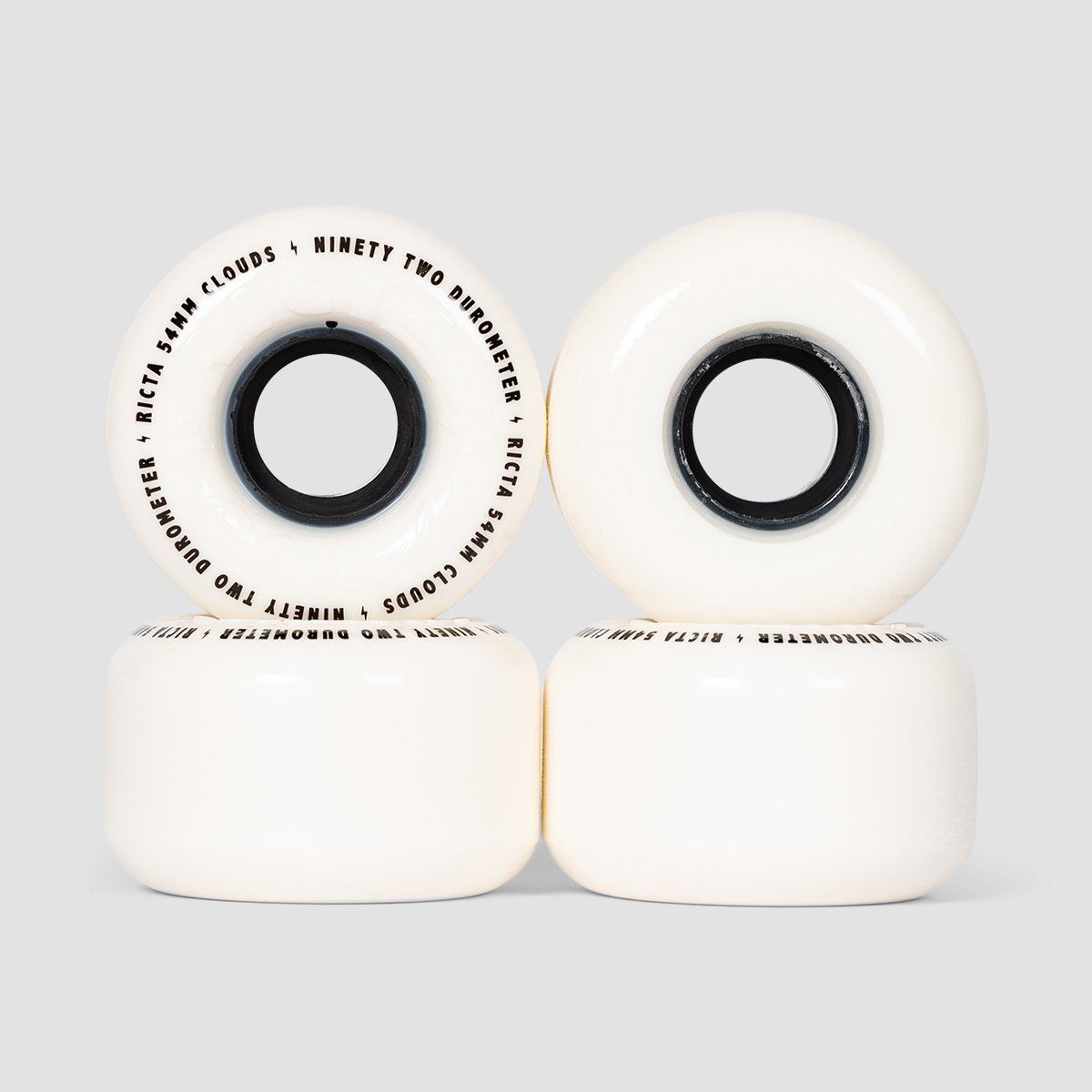 Ricta Clouds 92a Skateboard Wheels White/Black 54mm