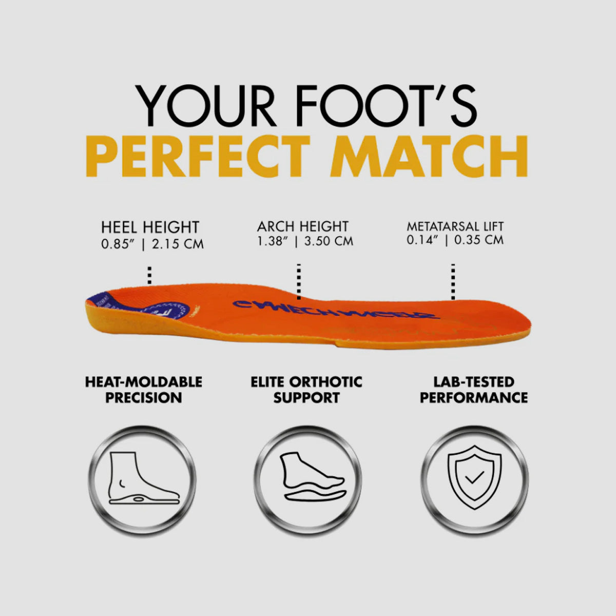 Footprint Gamechanger Pro Custom Orthotic Sports Gel Insoles Classic Orange