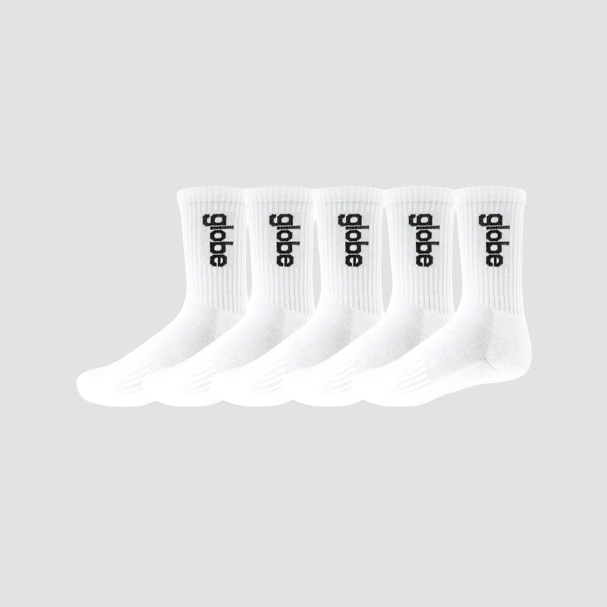 Globe O.G Vert Logo Hi Socks 5 Pack White
