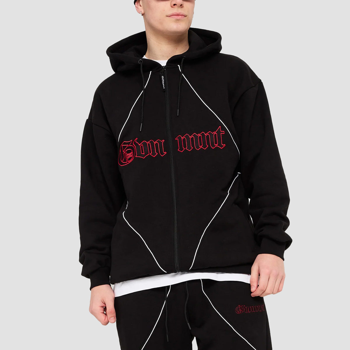 GVNMNT Exo Zip Hoodie Black/Red