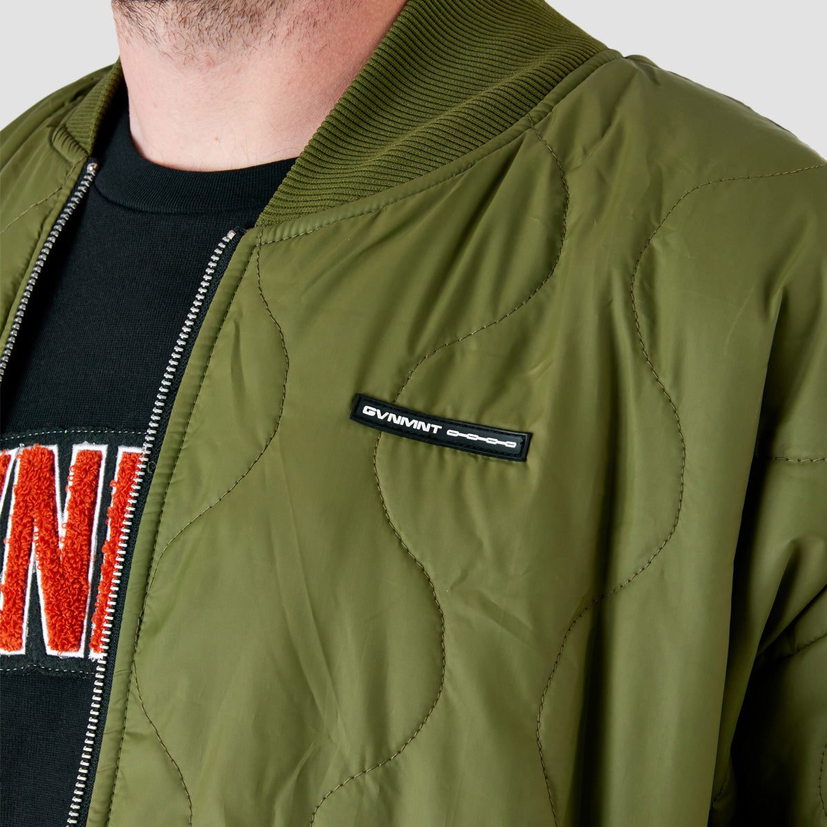 GVNMNT Wavy Quilted Puffer Jacket Green