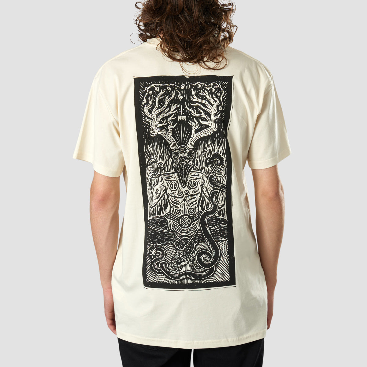 Heathen Ceronnous Mono T-Shirt Ecru