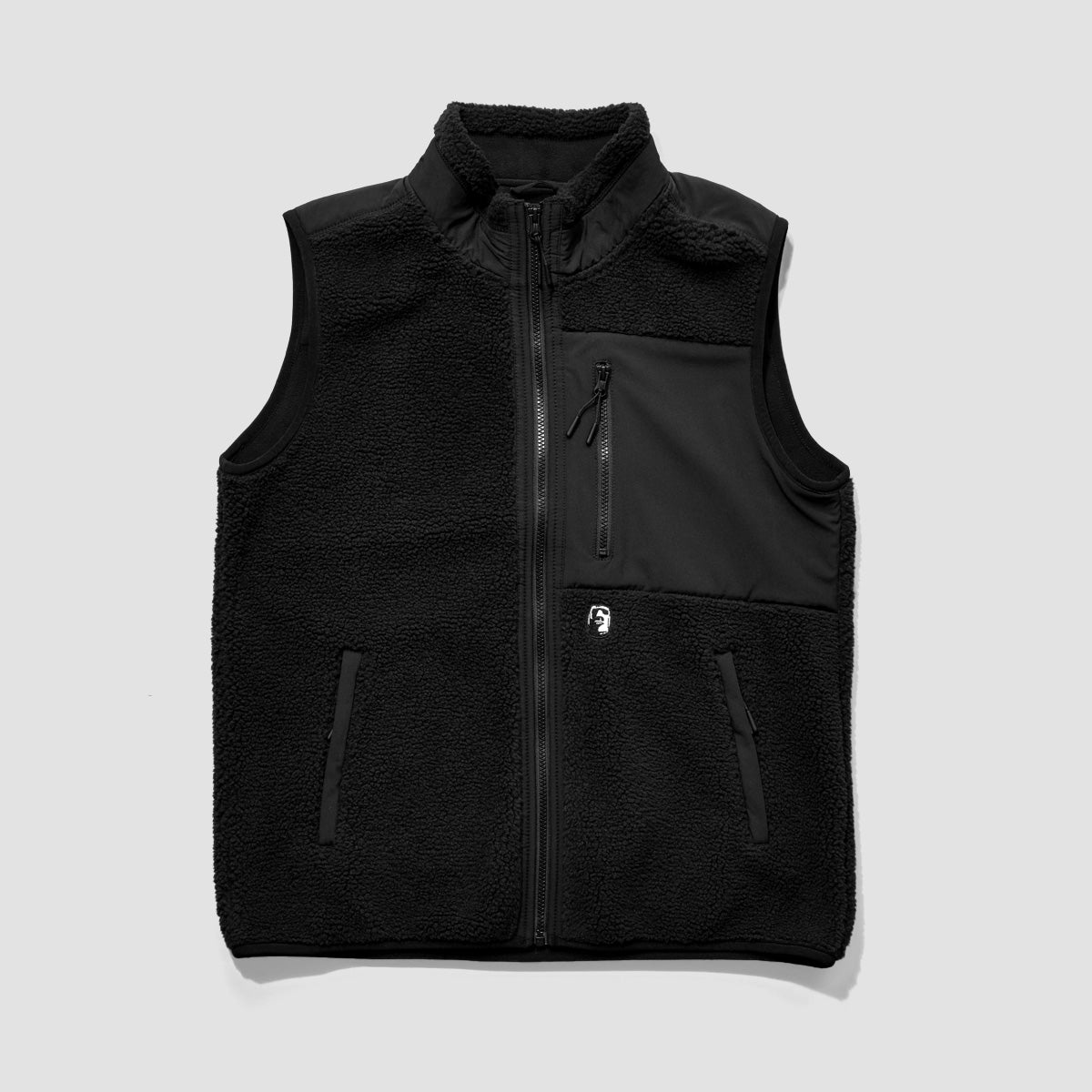 Heathen Coma Fleece Vest Jacket Black