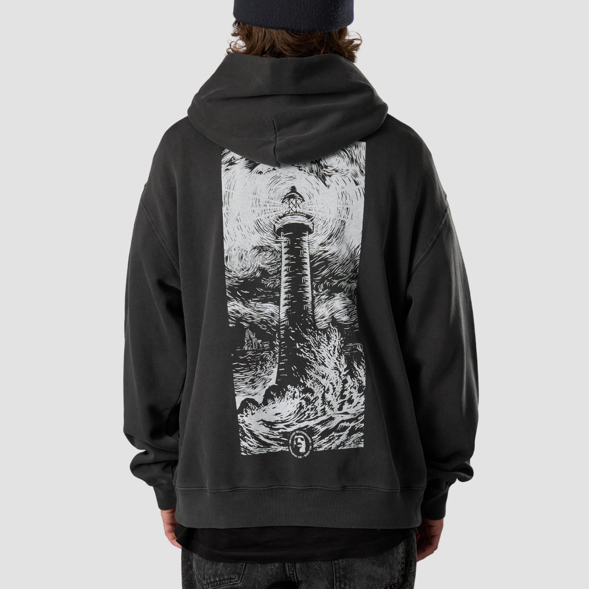 Heathen Lighthouse Pullover Hoodie Faded Grey