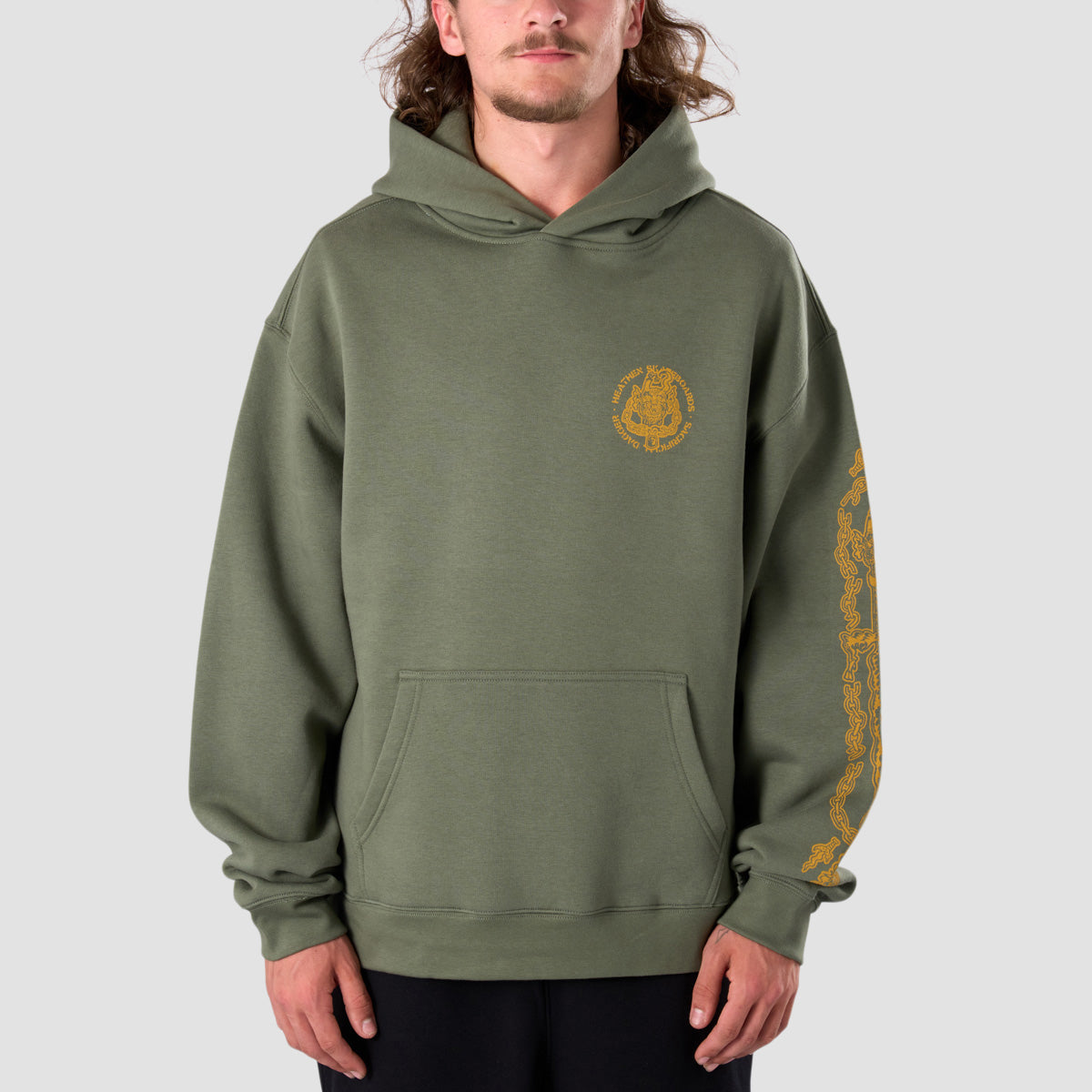 Heathen Sacrificial Dagger Relax Fit Pullover Hoodie Cypress