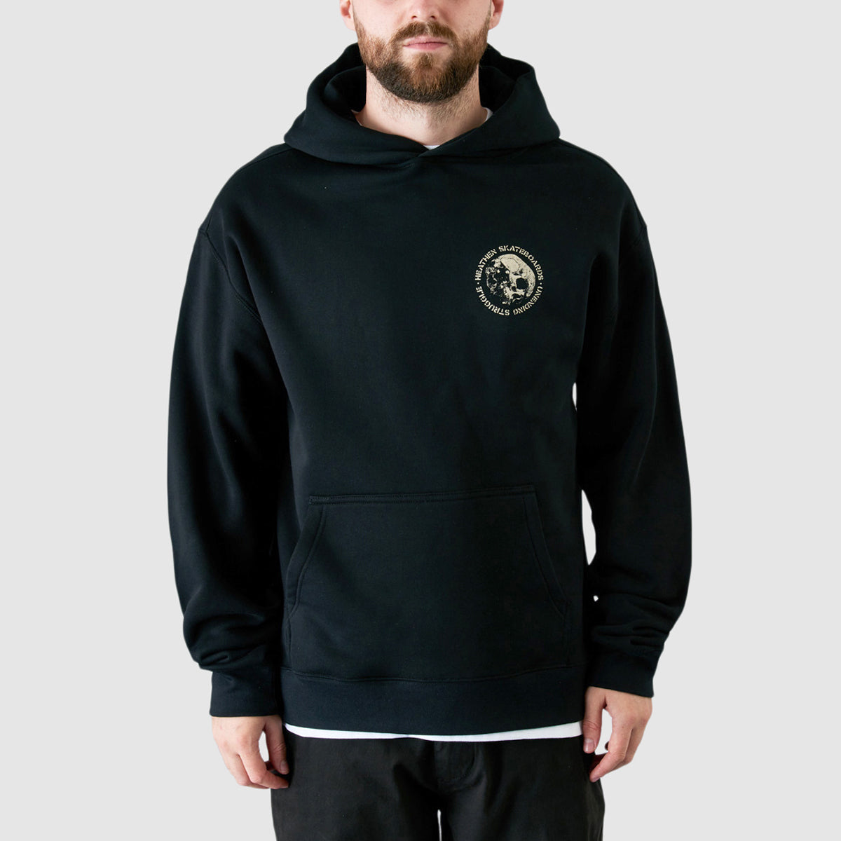 Heathen Sisyphus Relax Fit Pullover Hoodie Black