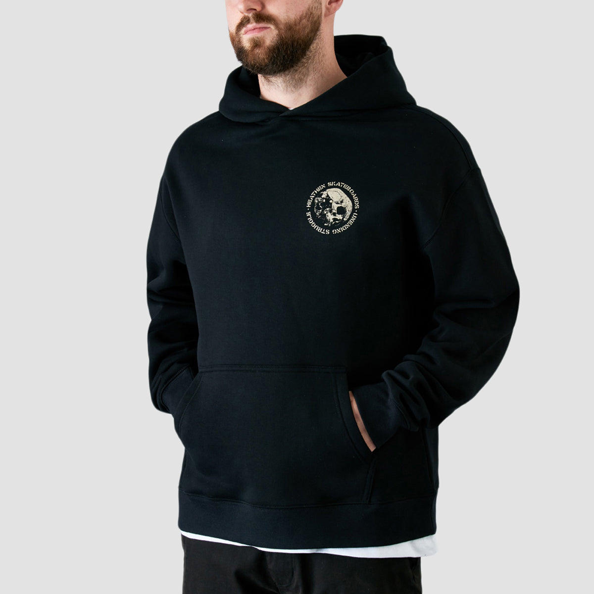 Heathen Sisyphus Relax Fit Pullover Hoodie Black