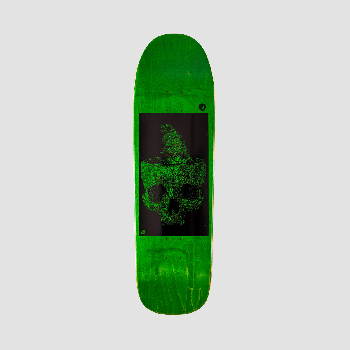 Heathen Stormy Seas On Bomber Skateboard Green - 9.25"