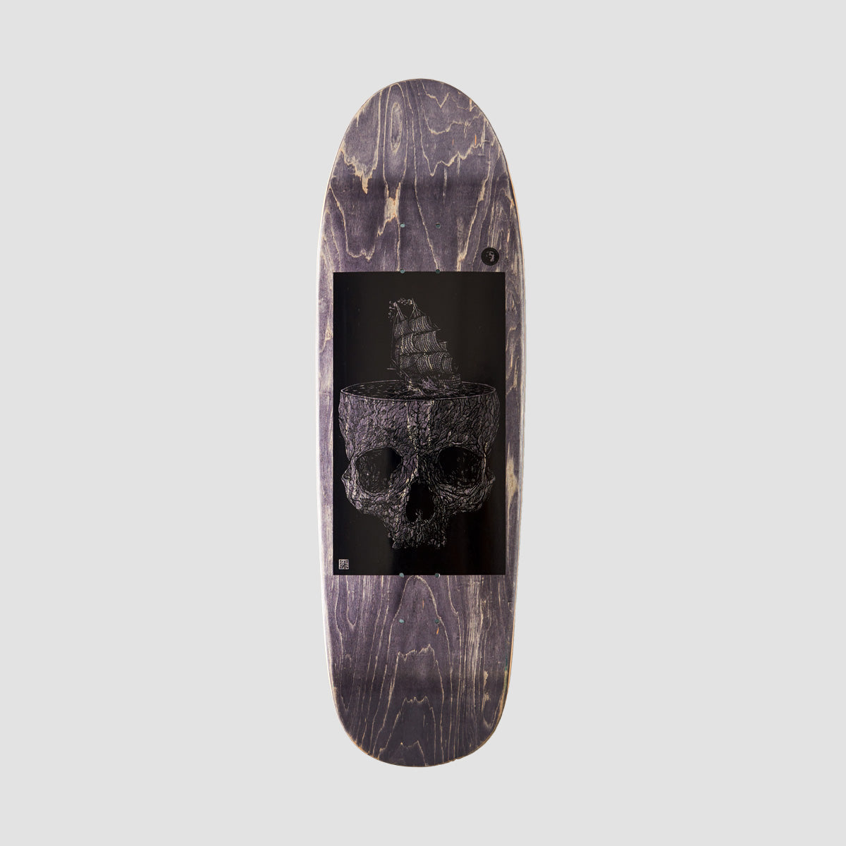 Heathen Stormy Seas On Floater Skateboard Charcoal - 9.4"