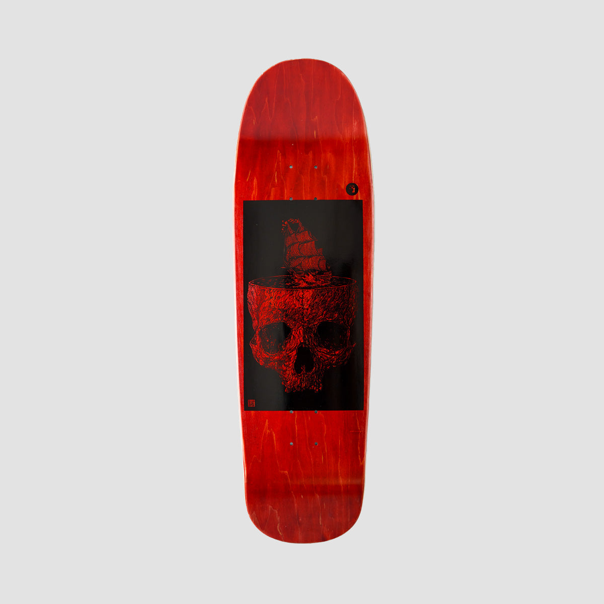 Heathen Stormy Seas On Grouper Skateboard Dark Red - 9"