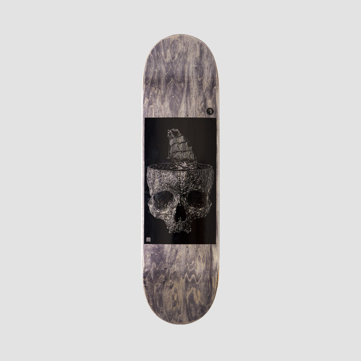 Heathen Stormy Seas On Taperhead Skateboard Deck Charcoal - 8.5"