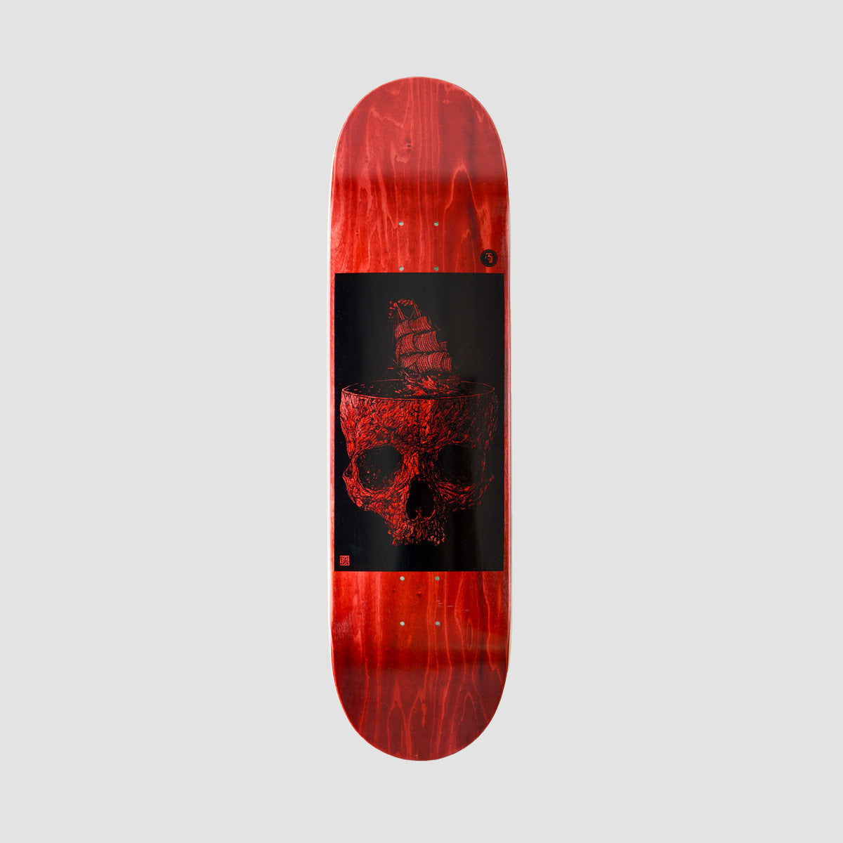 Heathen Stormy Seas On Taperhead Skateboard Deck Dark Red - 8.5"