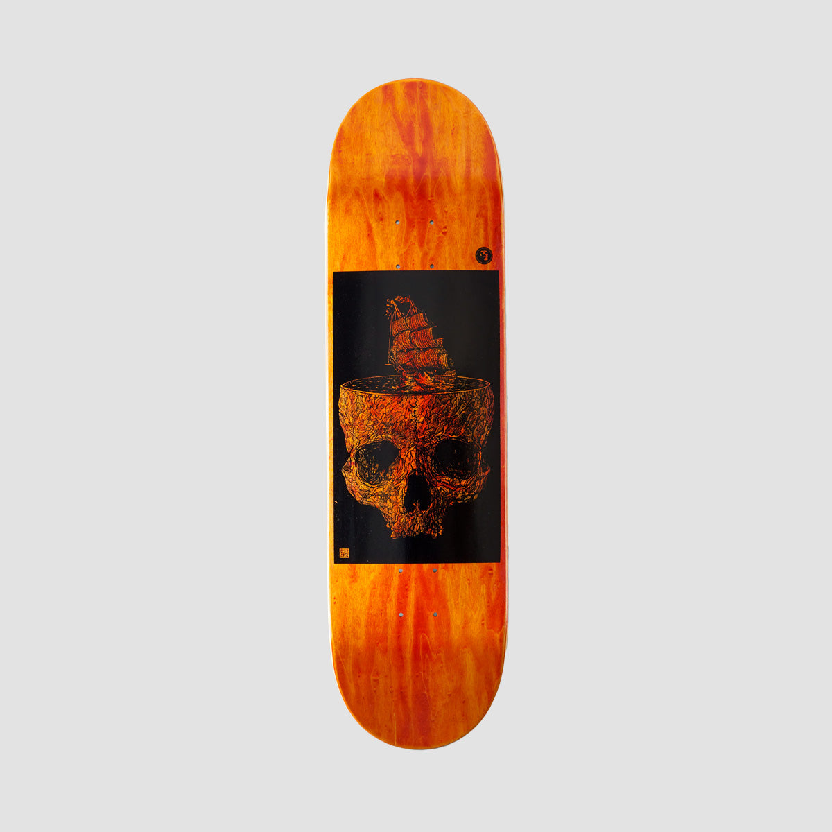 Heathen Stormy Seas On Taperhead Skateboard Deck Orange - 8.5"