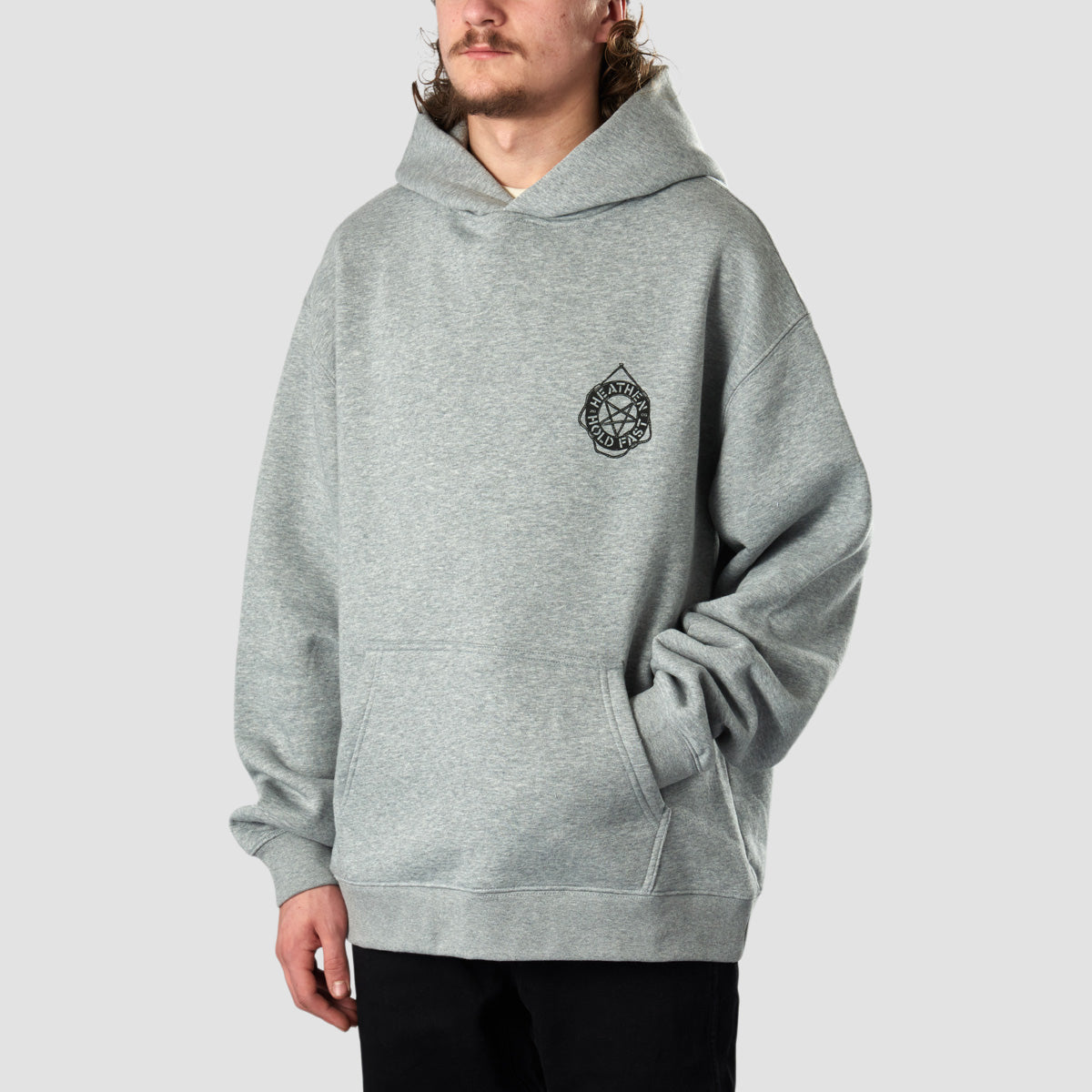 Heathen Stormy Seas Relax fit Pullover Hoodie Athletic Heather