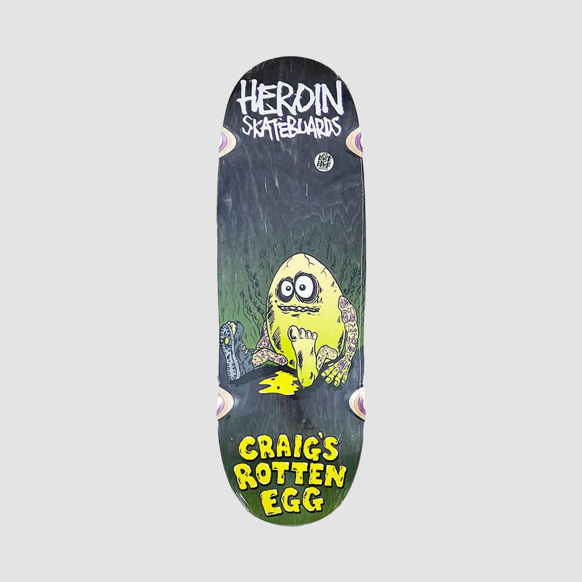 Heroin Craig Questions Craig’s Rotten Egg Razor Edge Skateboard Deck Various Stains - 10"