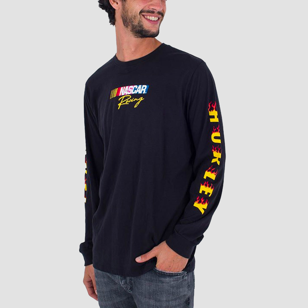 Hurley Nascar Everyday Flame Longsleeve T-Shirt Black