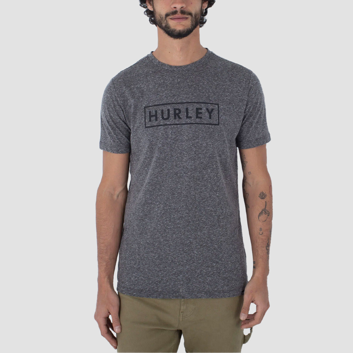 Hurley Oceancare Outline Textured T-Shirt Grey Heather