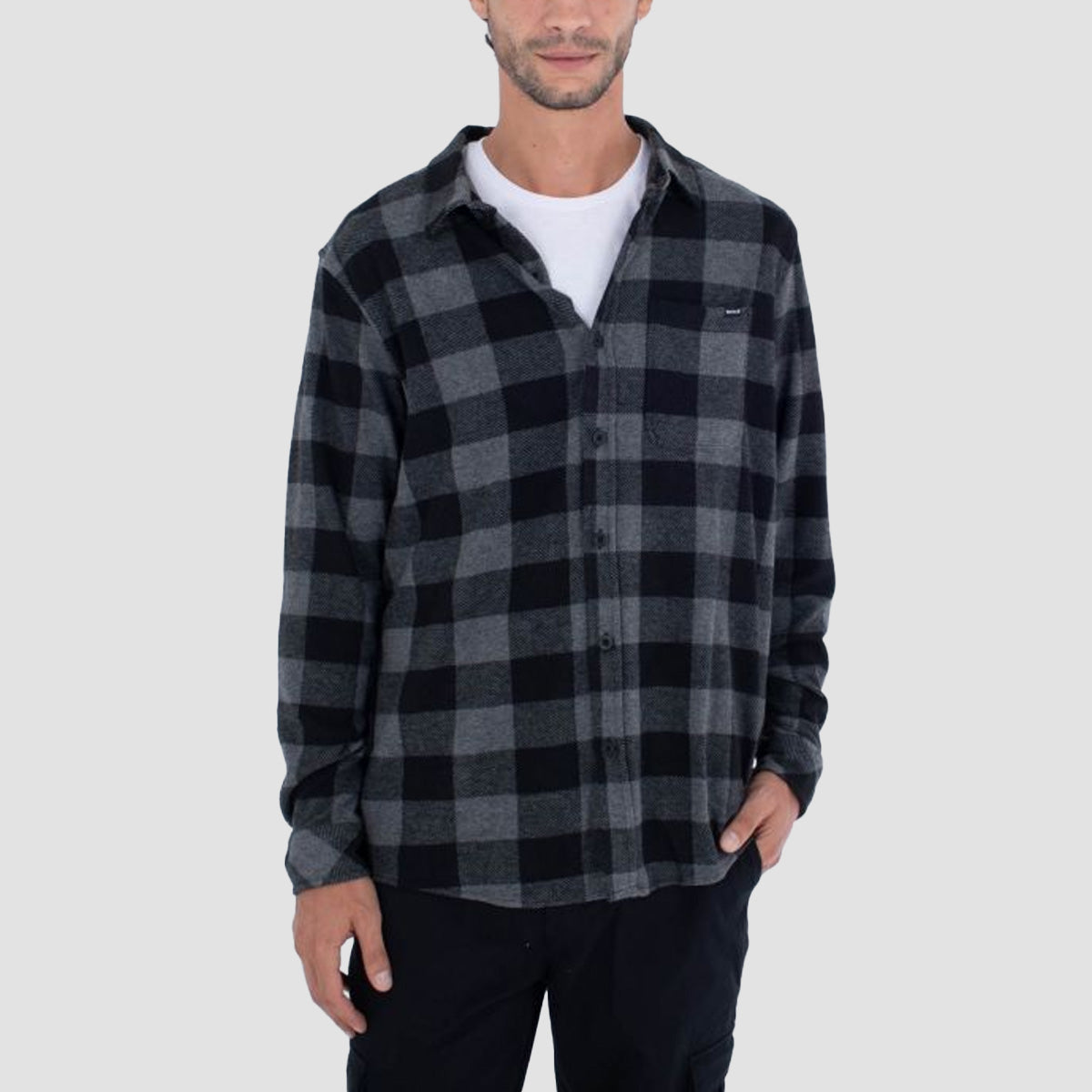 Hurley Portland Knit Flannel Longsleeve Shirt Black