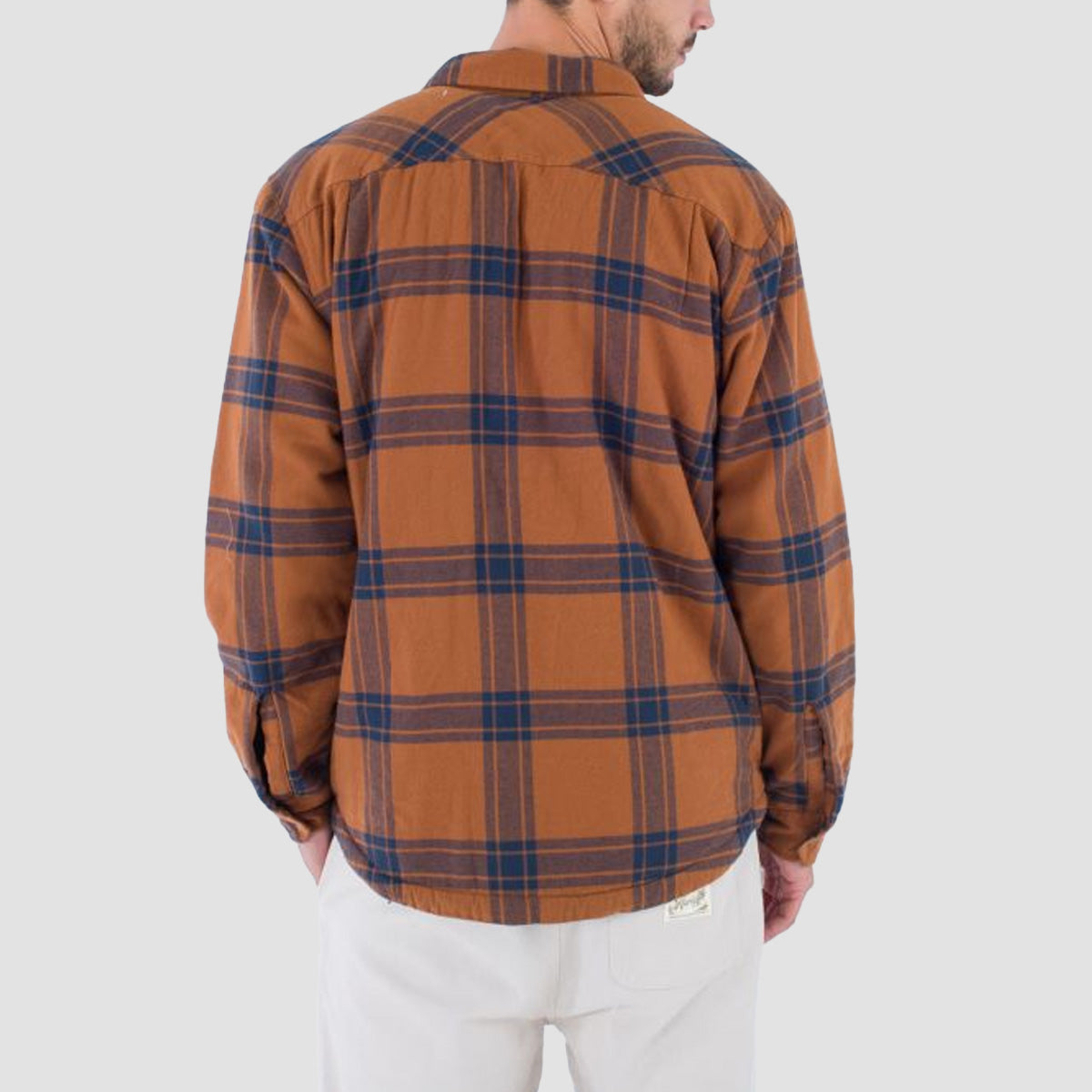 Hurley Portland Sherpa Lined Flannel Longsleeve Shirt Euro Brown