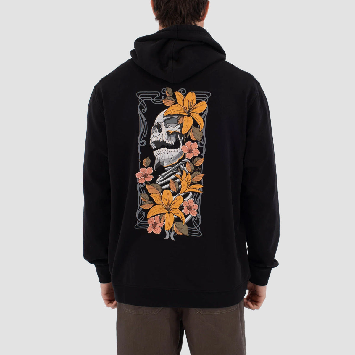Hurley Trudy Tatto Skull Pullover Hoodie Black