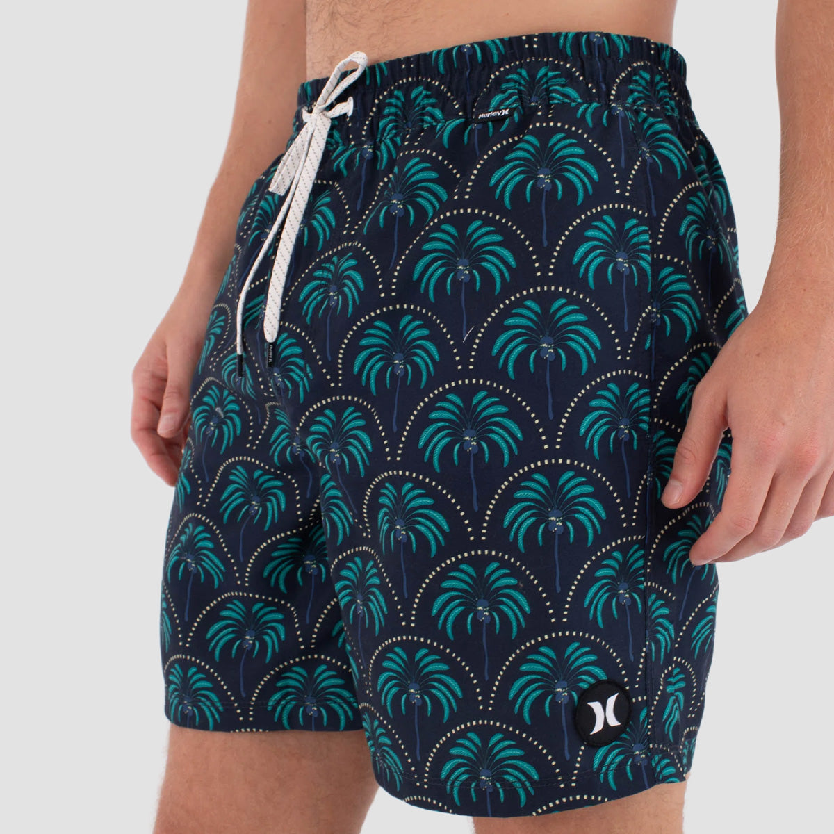 Hurley Volley Icon Palm 17" Boardshorts Obsidian