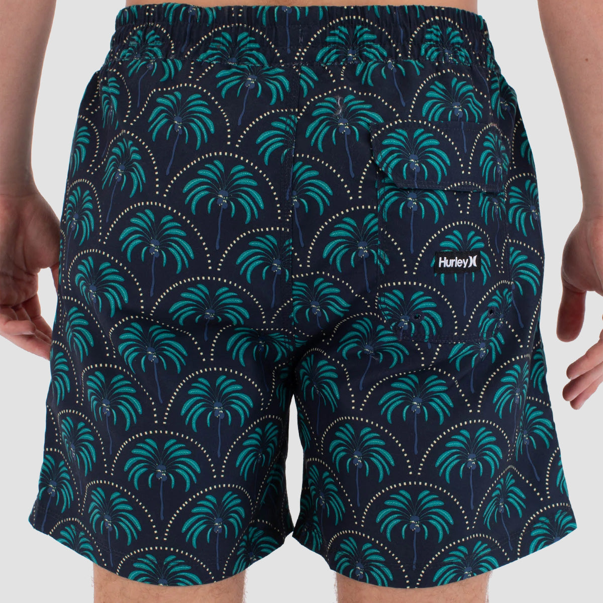 Hurley Volley Icon Palm 17" Boardshorts Obsidian