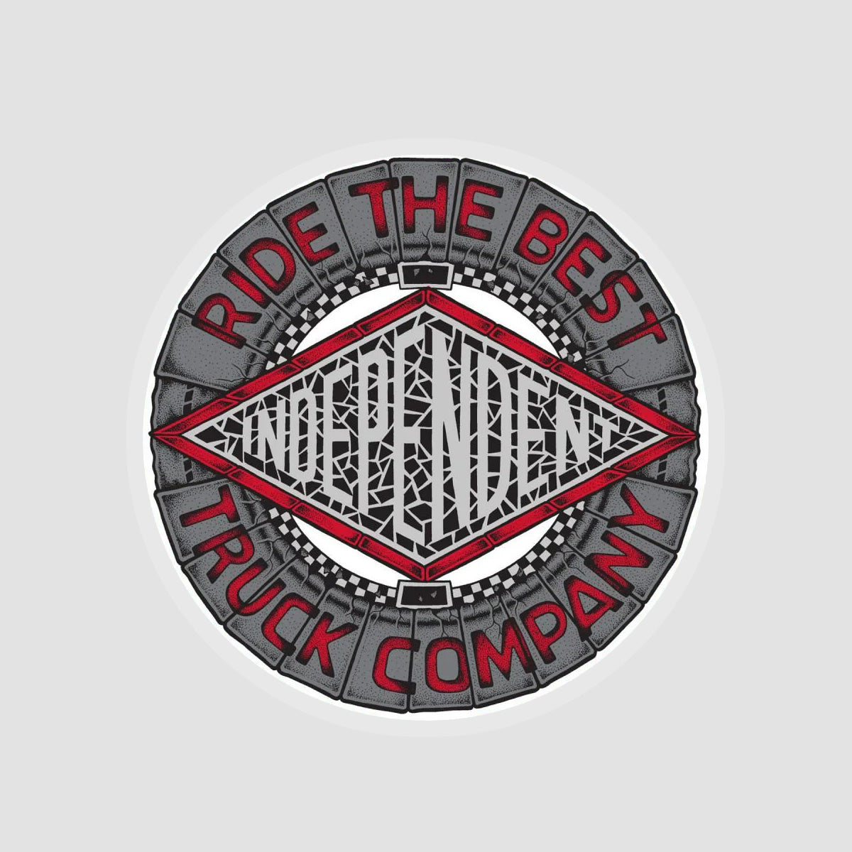 Independent Mako Tile Sticker Grey/Red 115mm