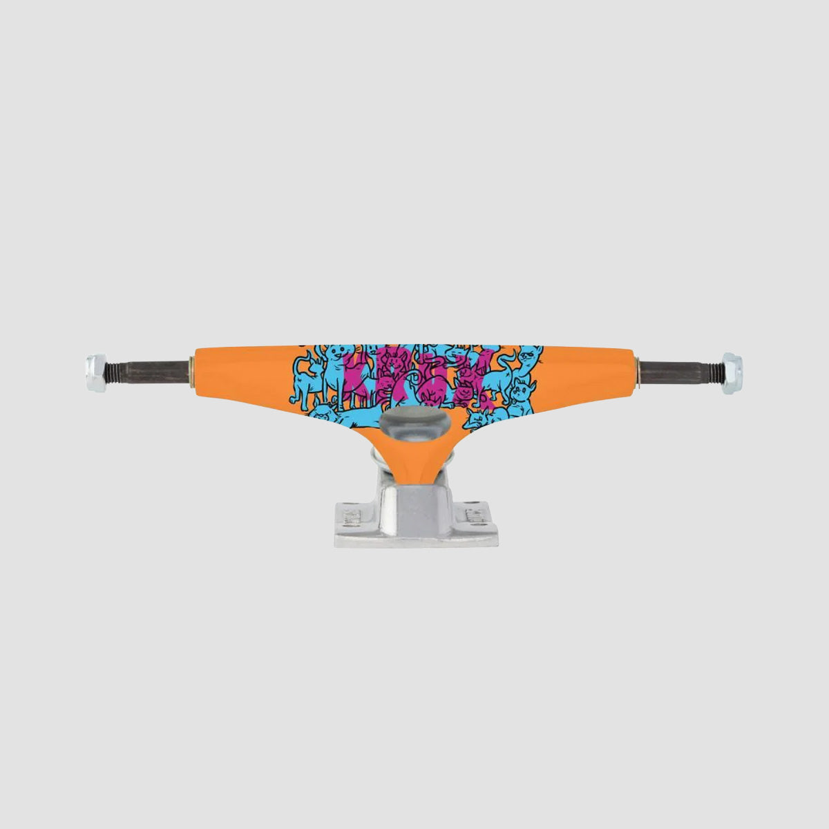 Krux K5 Cat Party 2 DLK Standard Skateboard Trucks 1 Pair Silver/Orange - 8"