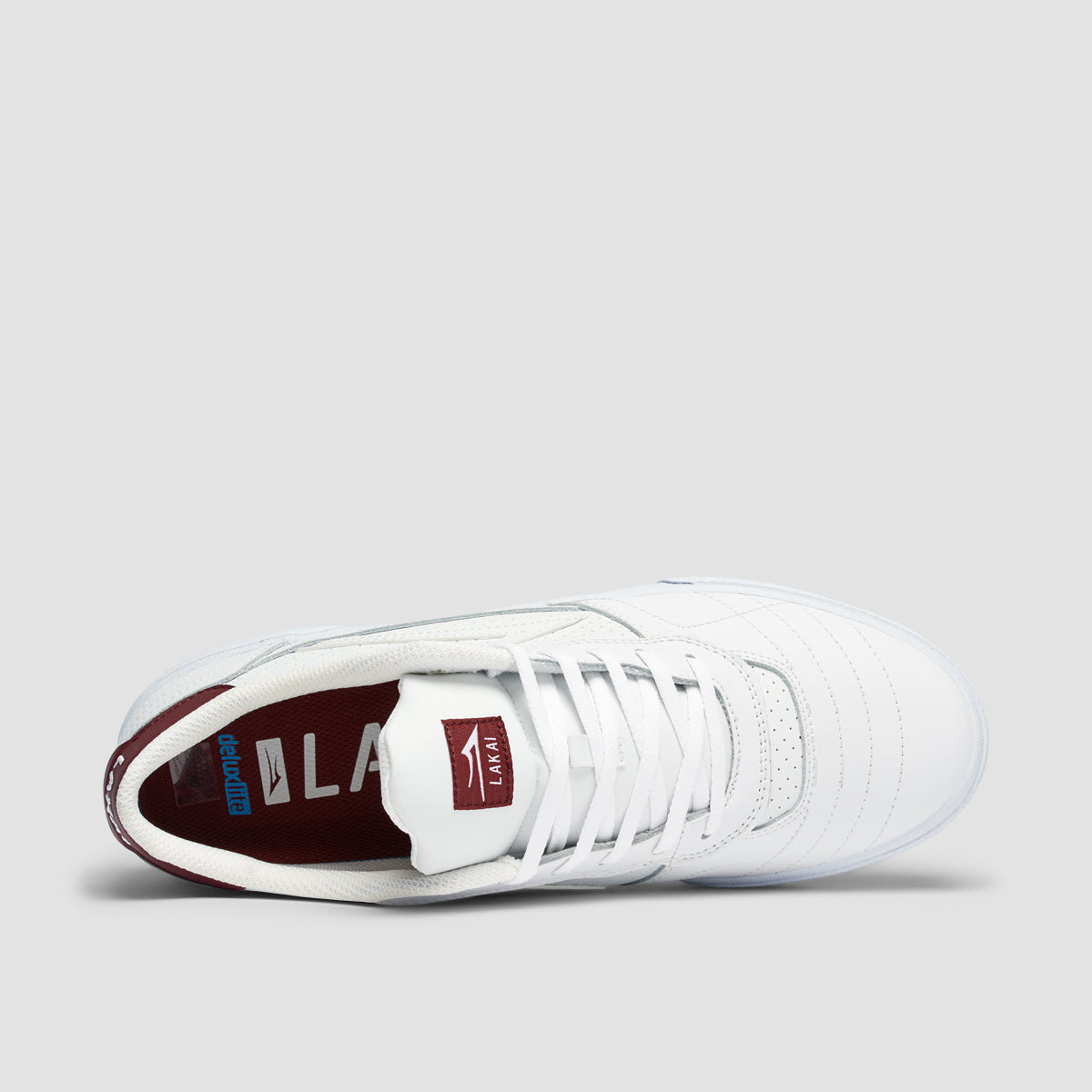 Lakai Cambridge Shoes - White/Burgundy Leather