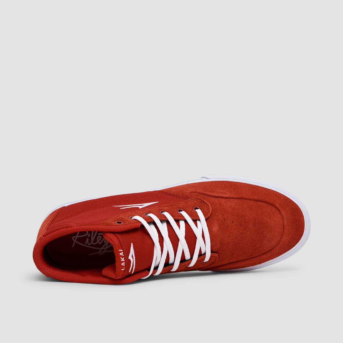 Lakai Riley 3 High Shoes - Red Suede