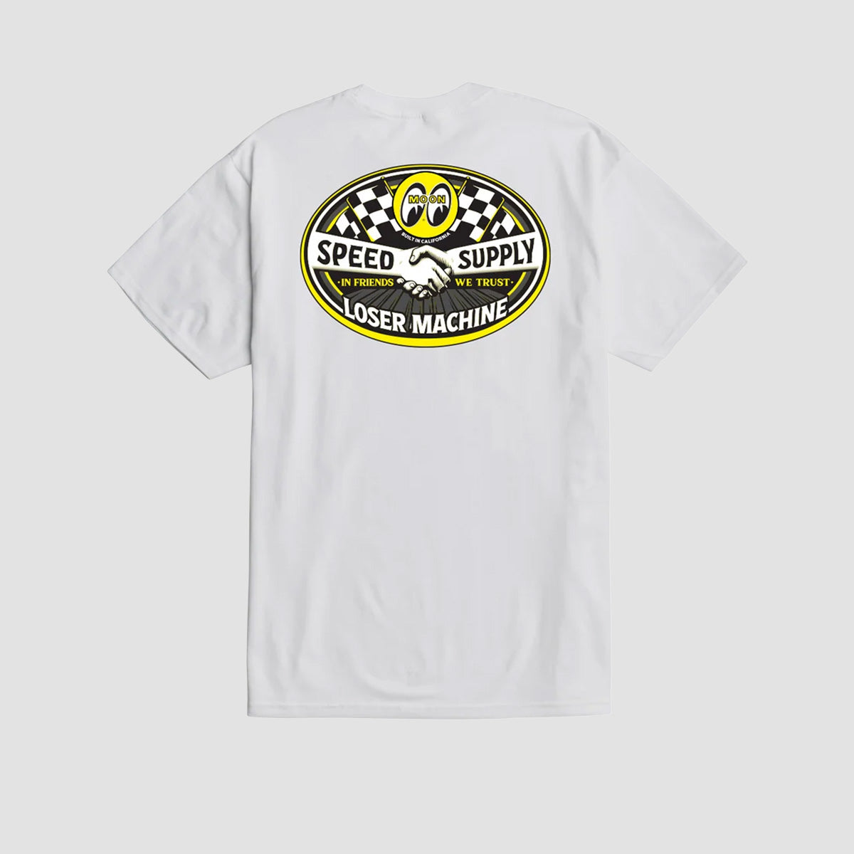Loser Machine X Mooneyes Handshake T-Shirt Vintage White