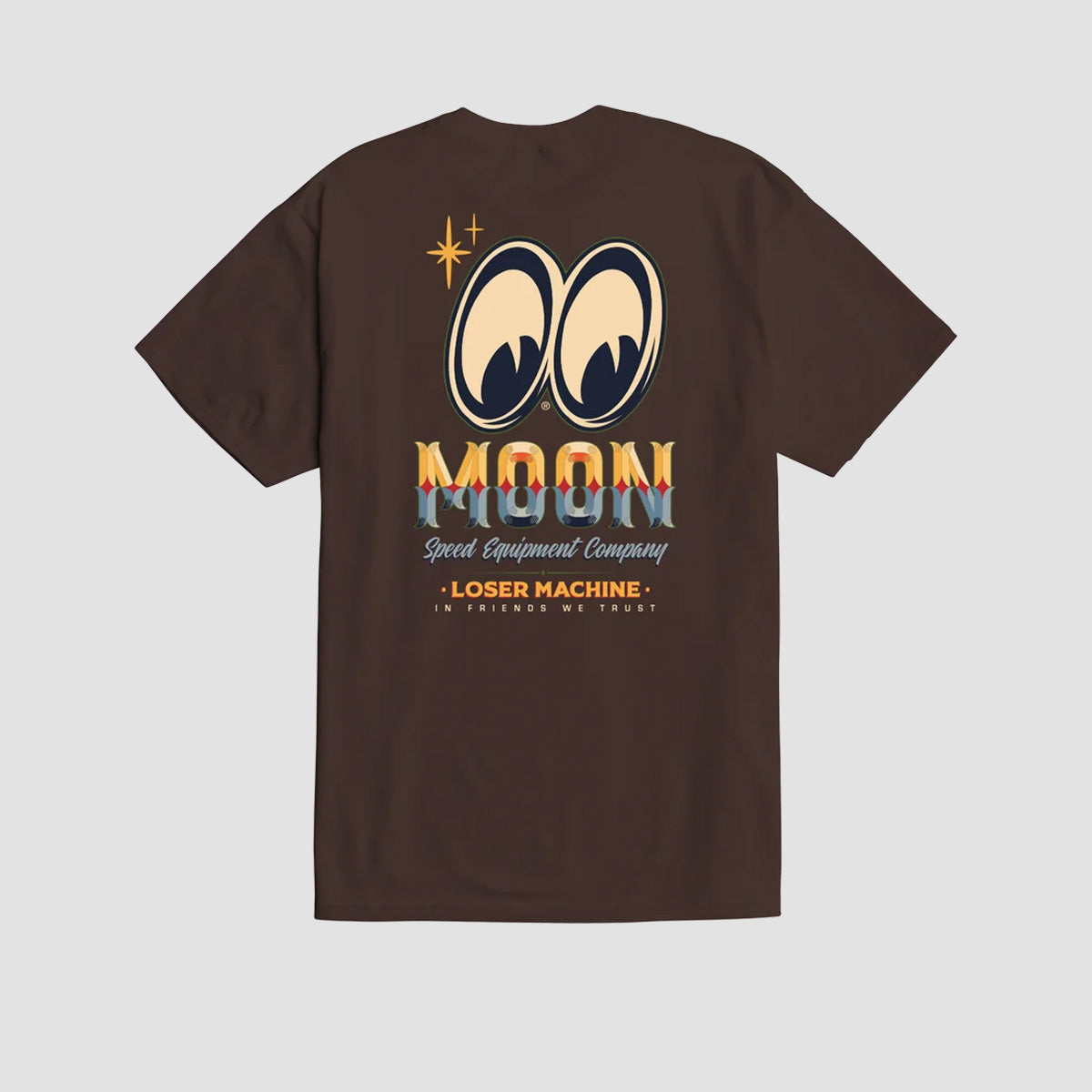 Loser Machine X Mooneyes Sign Board T-Shirt Java Brown