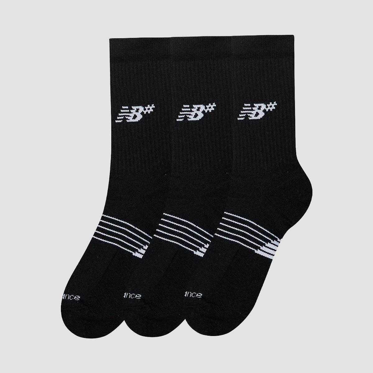 New Balance Active Numeric Crew Socks 3 Pack Black
