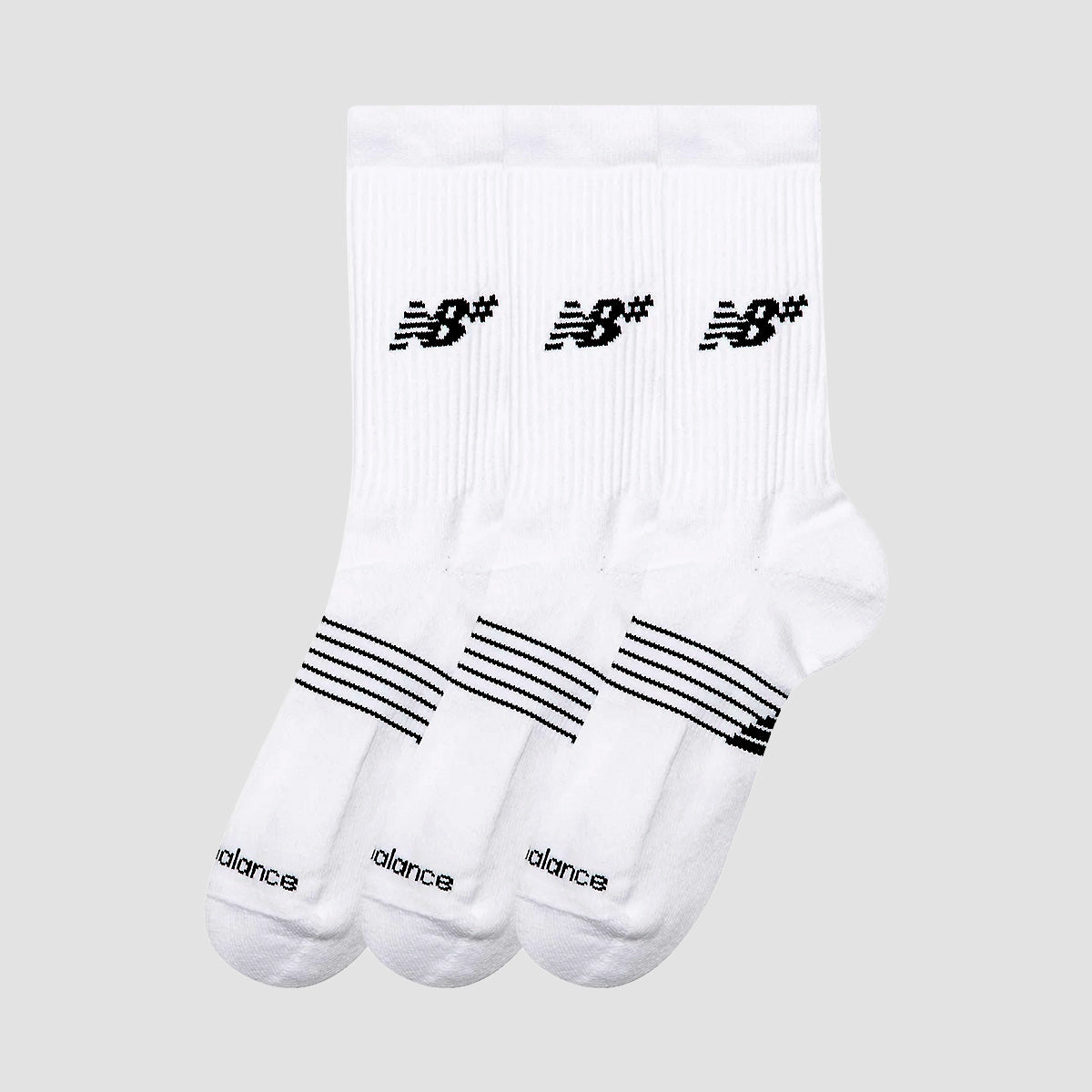 New Balance Active Numeric Crew Socks 3 Pack White