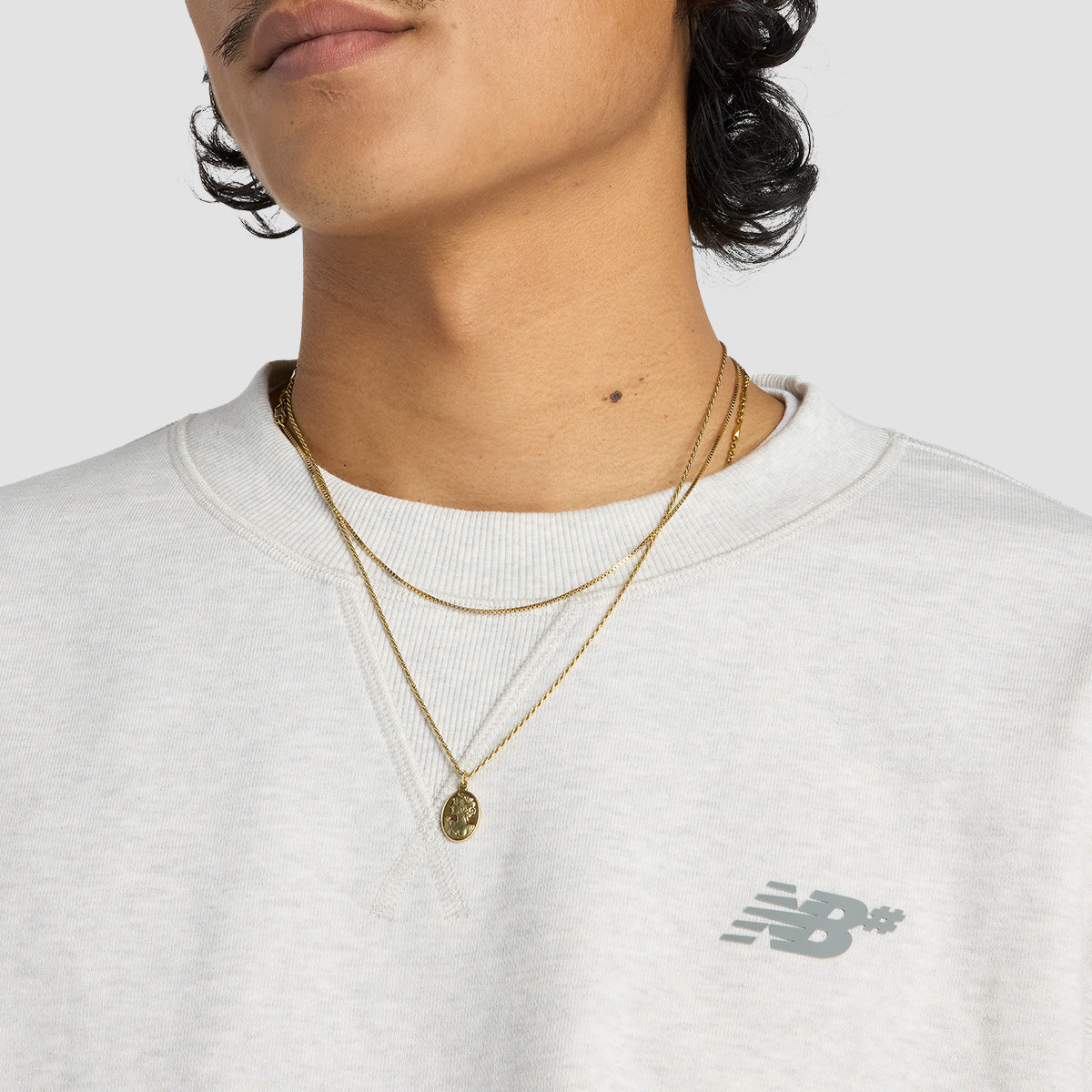 New Balance French Terry Crew Sweatshirt Oatmeal Heather