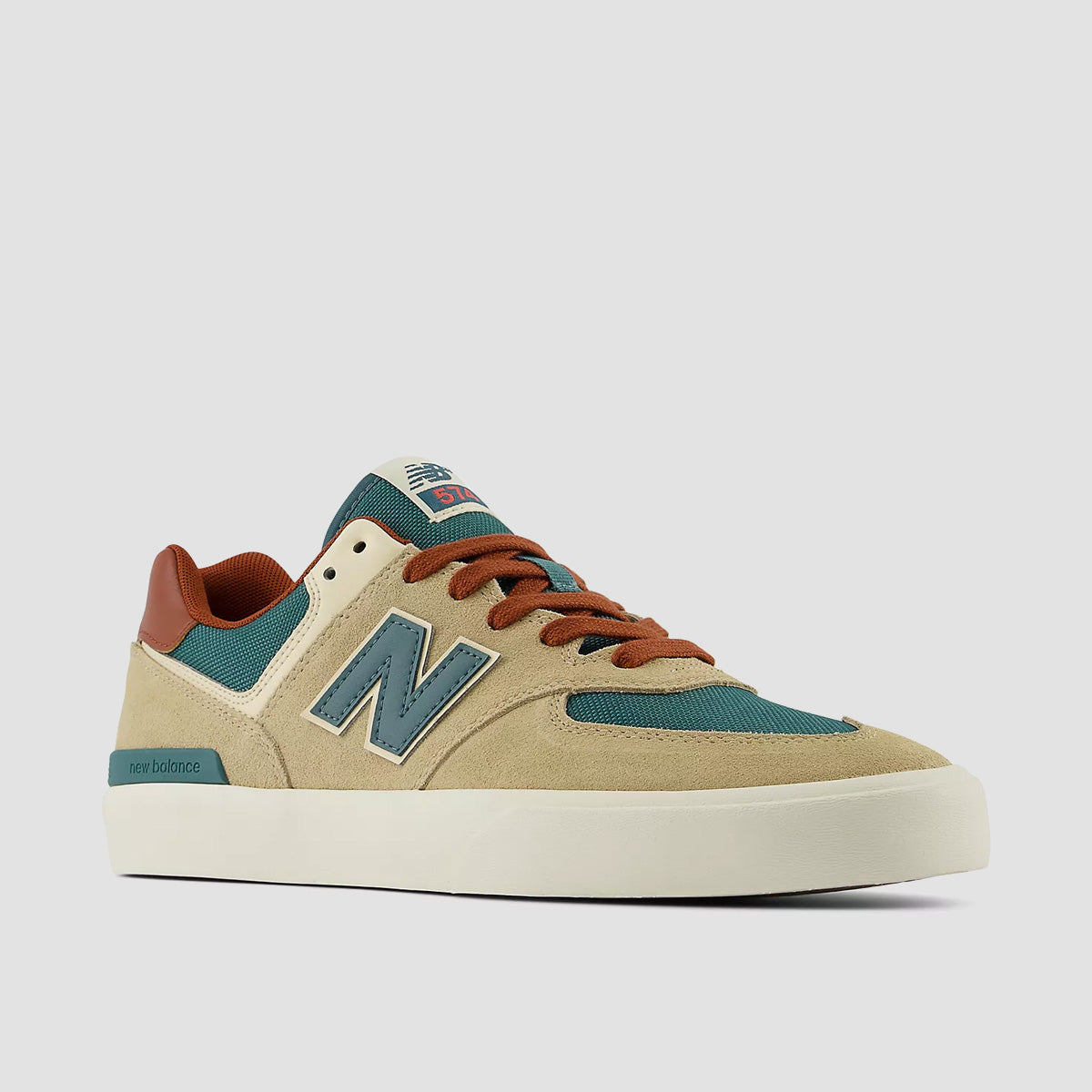 New Balance Numeric 574 Shoes - Tan/Forest Green