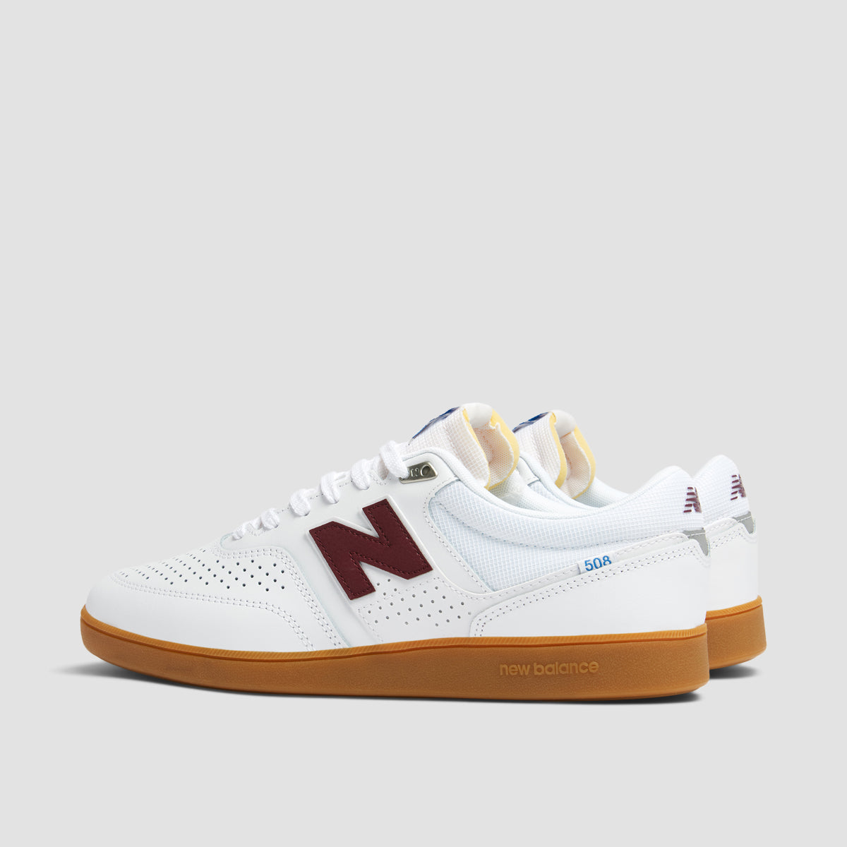 New Balance Numeric Brandon Westgate 508 Shoes - White/Nb Burgundy