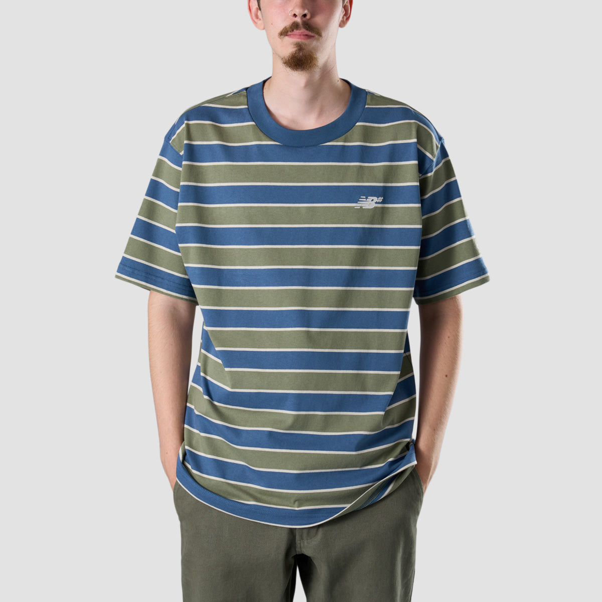 New Balance Numeric Thin Stripe T-Shirt Vintage Indigo